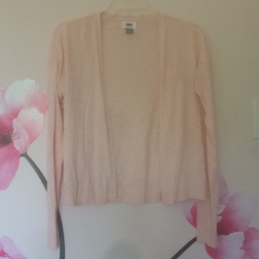 light pink cardigan